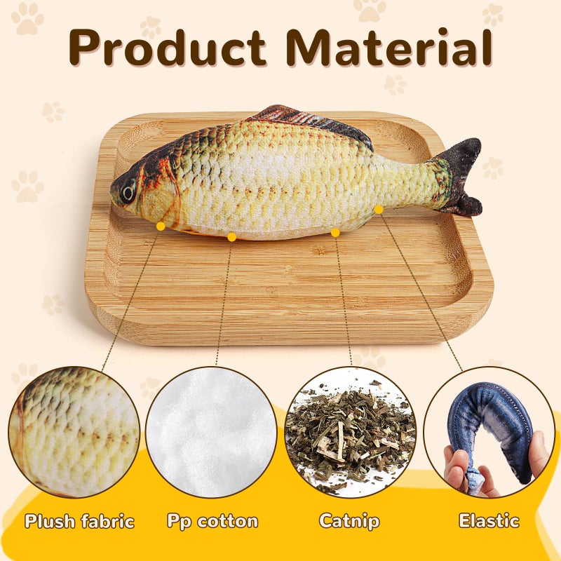 HAPY SHOP Catnip Toys 5 Pack - Simulation Fish Shape Realistic Fluffy Catnip Doll Interactive Pets Pillow Chew Bite Supplies for Cat Kitten Kitty - Image 2